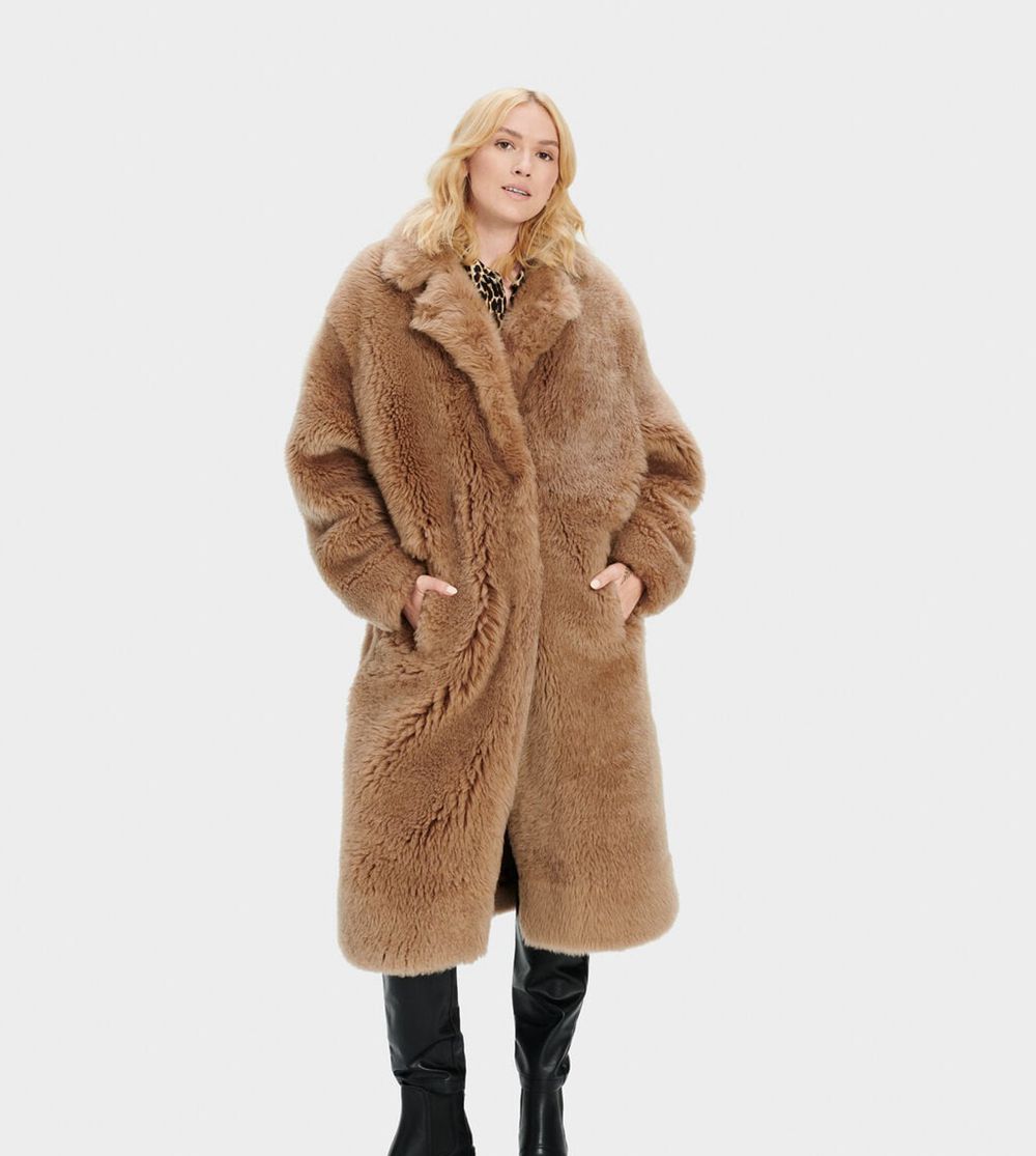 Ugg Coats Canada - Ugg Women's Esme Long Shearling Brown